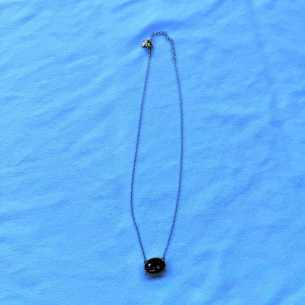 Swarovski Rosette Dark Colored Black Top Stone Necklace - Picture 12 of 12